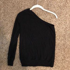 Abercrombie and Fitch one shoulder black sweater. Sz small. EUC